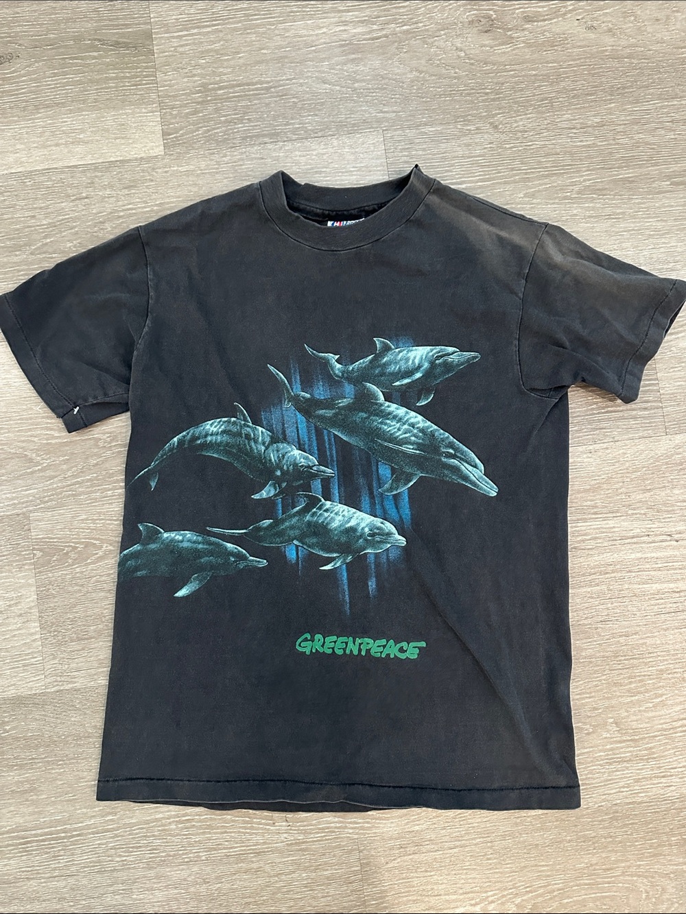 Black Dolphin Graphic Tee - Black/Teal